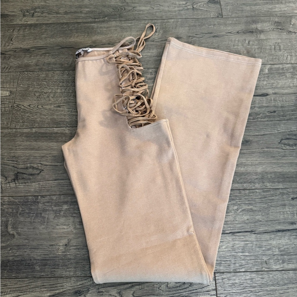 I.AM.GIA Beige Lace-Up Pants